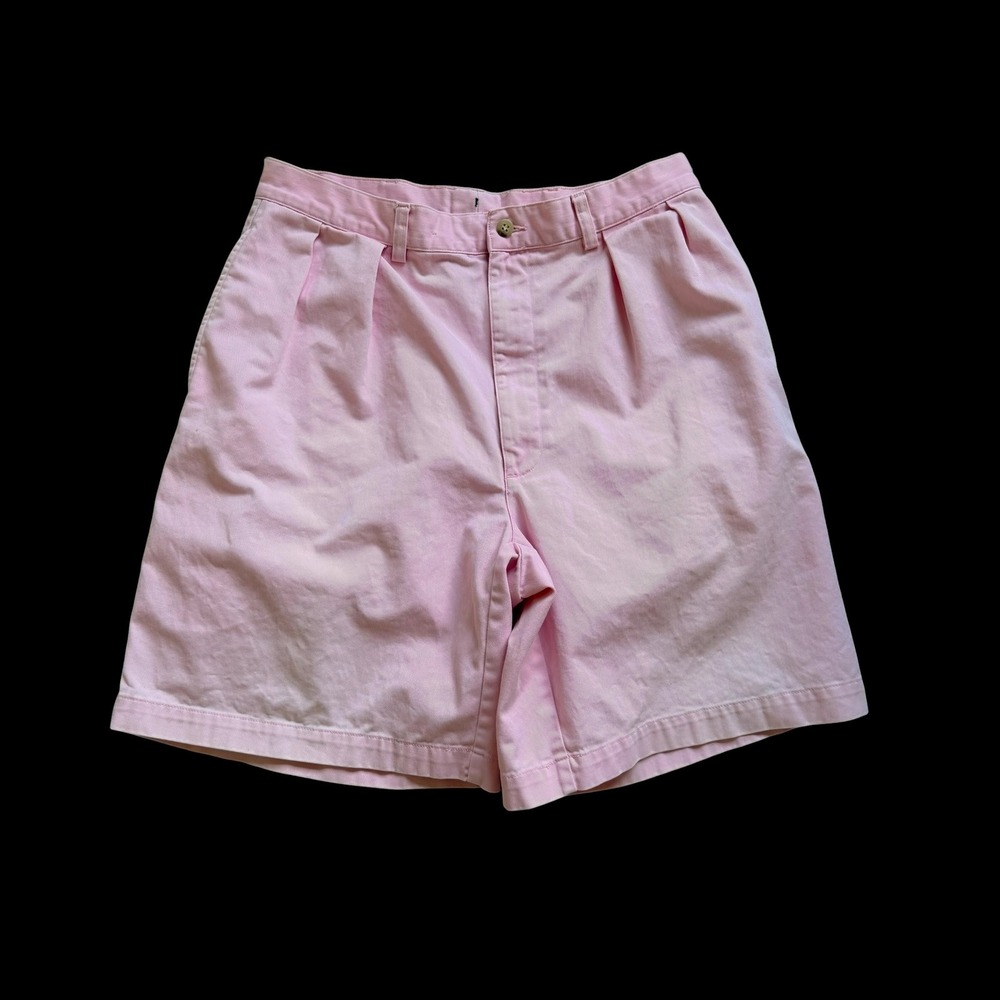 Polo Ralph Lauren Andrew Chino Shorts 32 Pink Pleated Cotton Twill Prep
